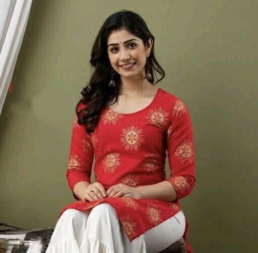 Women’s Rayon Kurti & Sharara Set | Foil Print Ethnic Wear