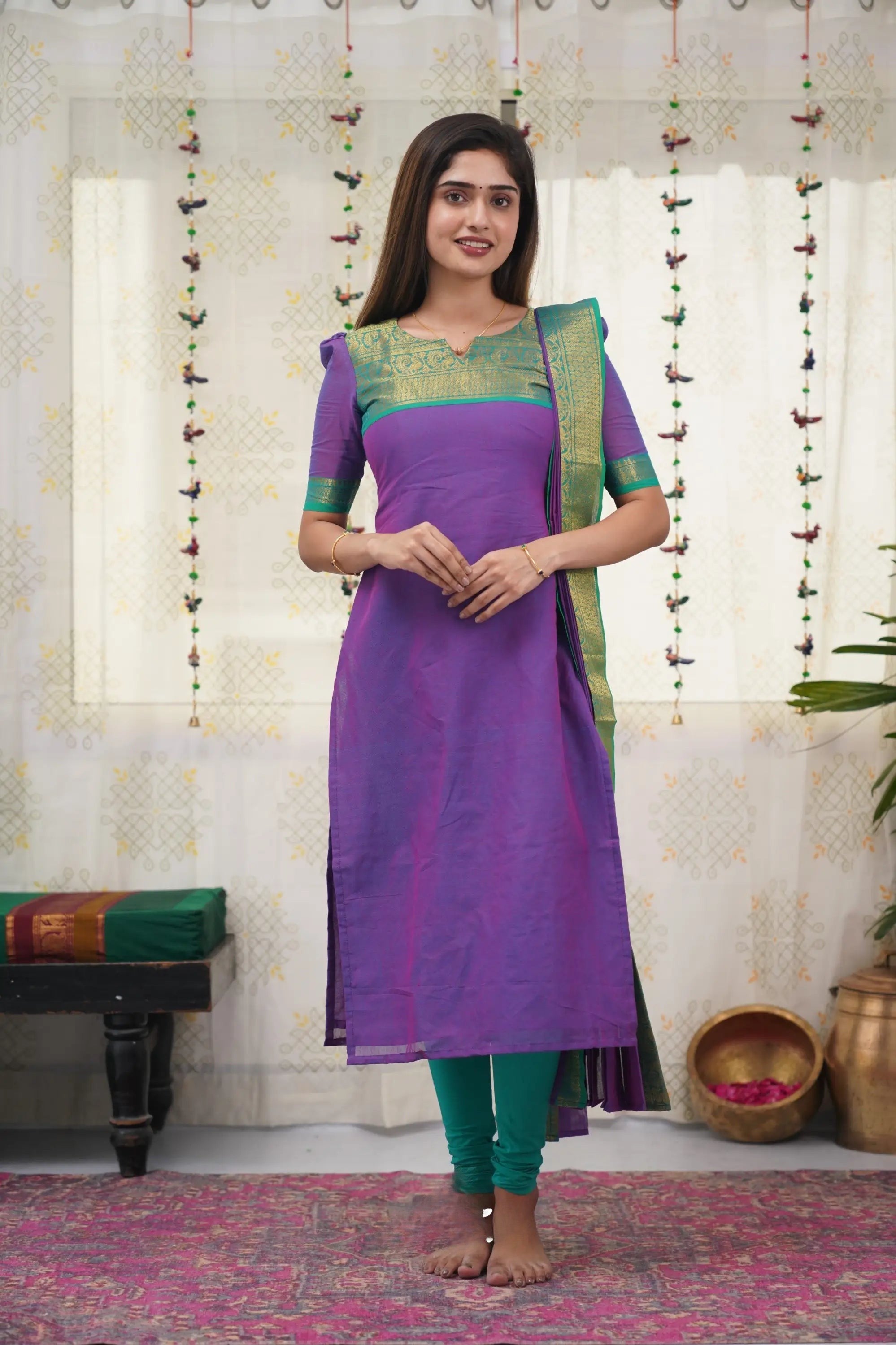 Chic South Cotton Kurta and Dupatta Set