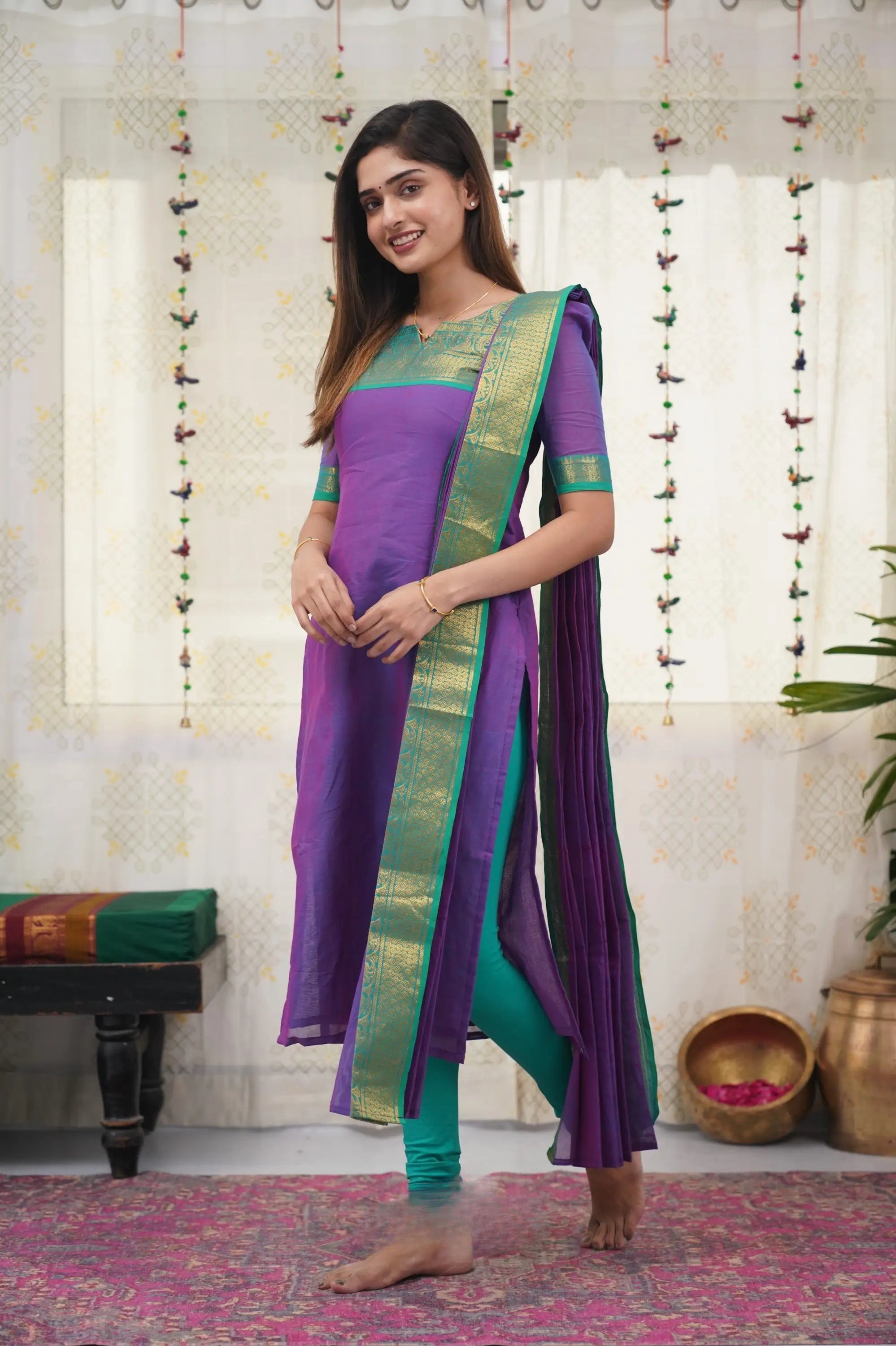 Women's South Cotton Kurta Dupatta Set