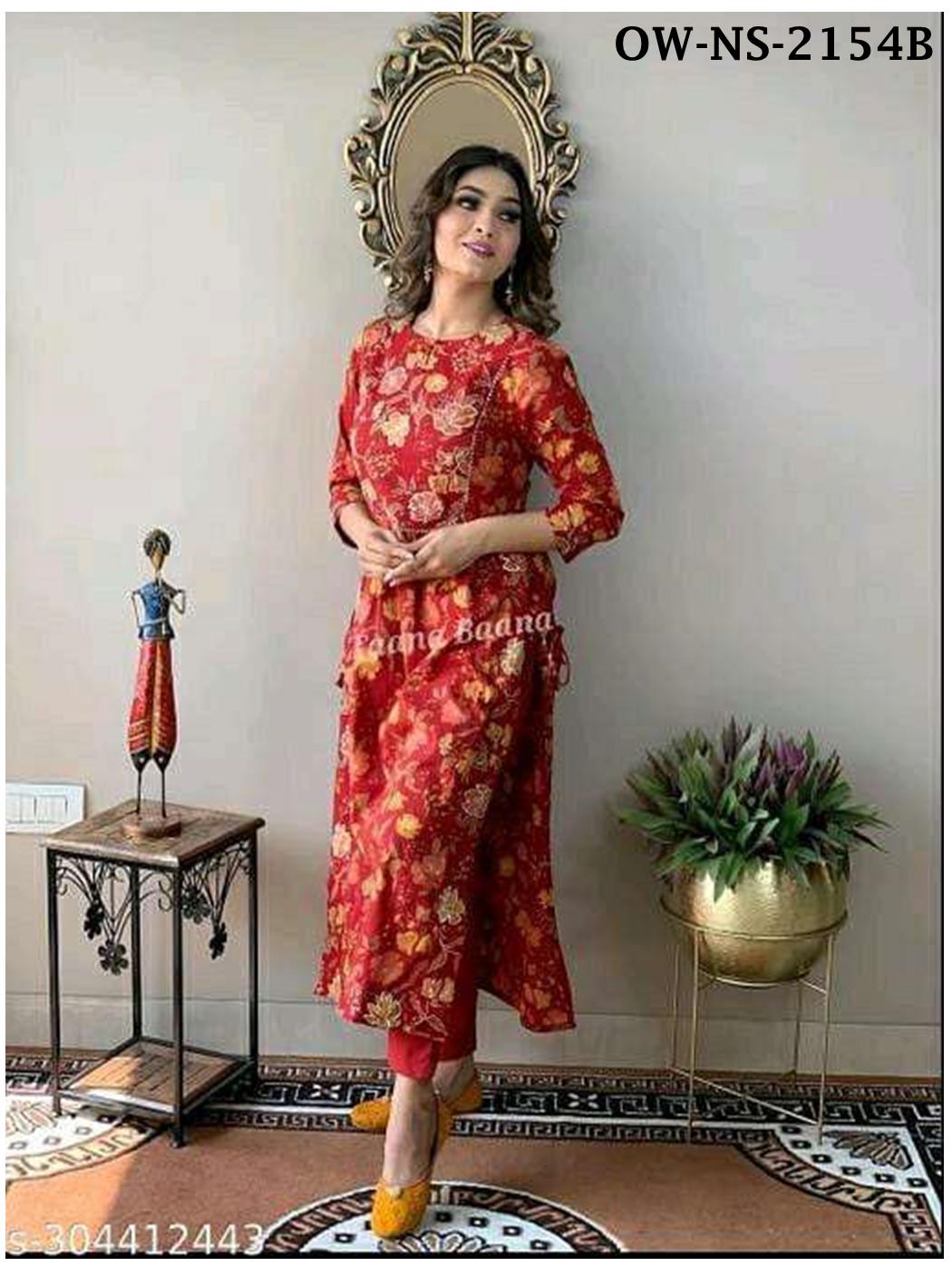 Heavy Rayon Printed Kurti and Pant Set for Women | Perfect for Casual, Office & Daily Wear