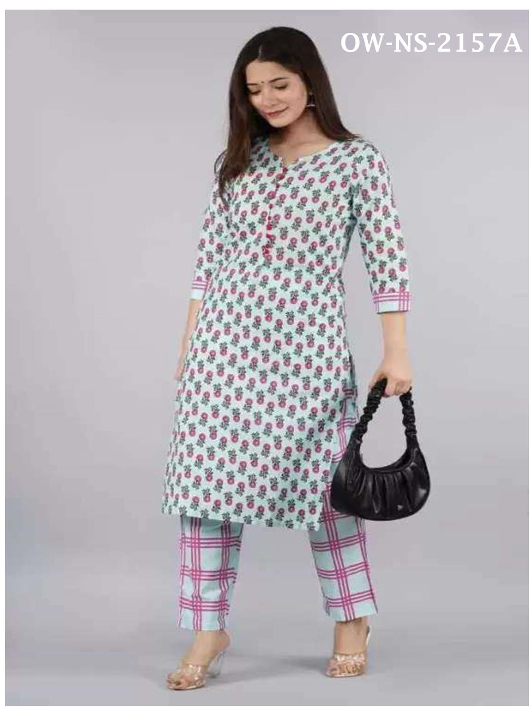 Set Seluar Kurta Viscose Rayon Wanita Trendy