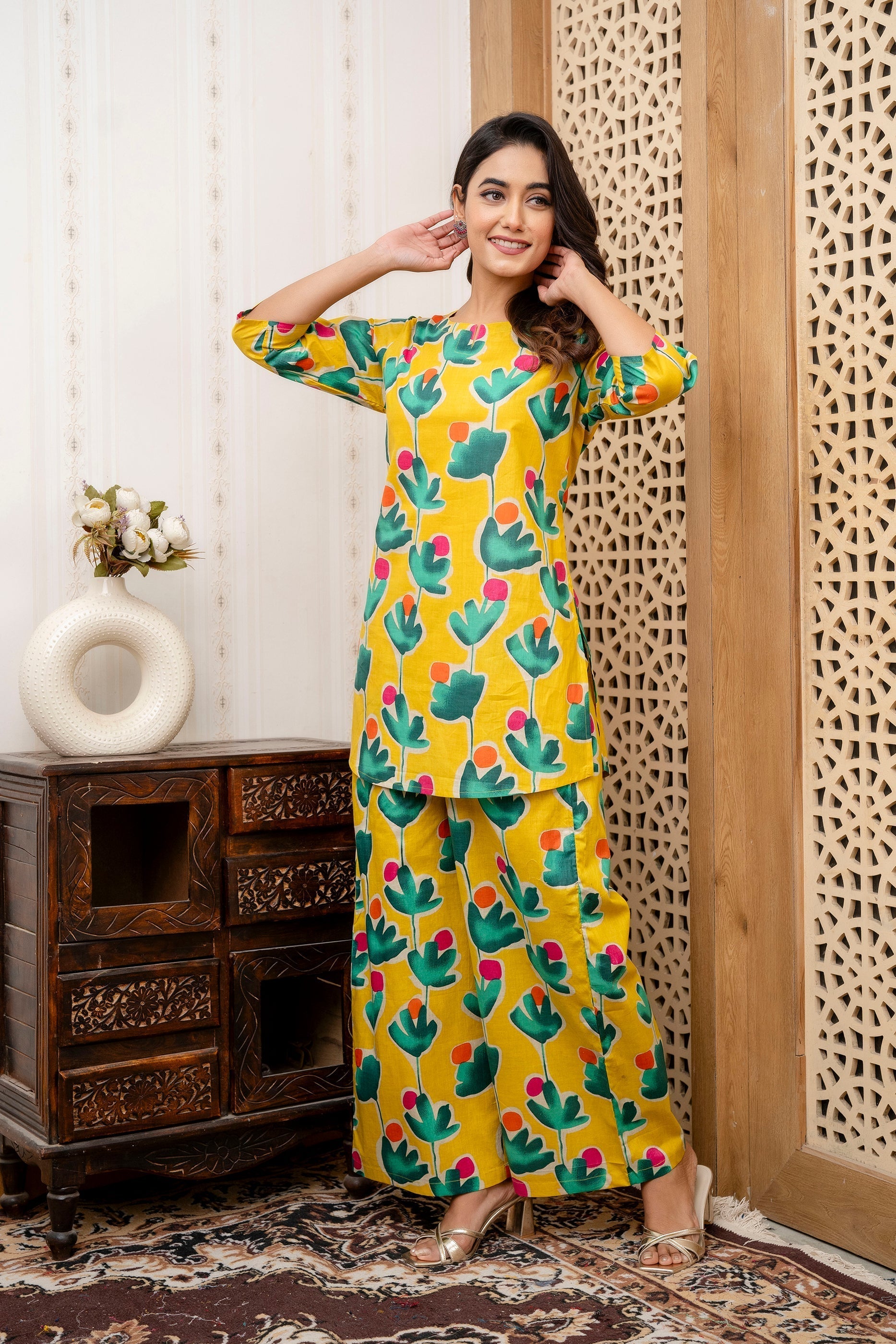 Free-Spirited Prints Meet Effortless Silhouettes Rayon Co-ord Set