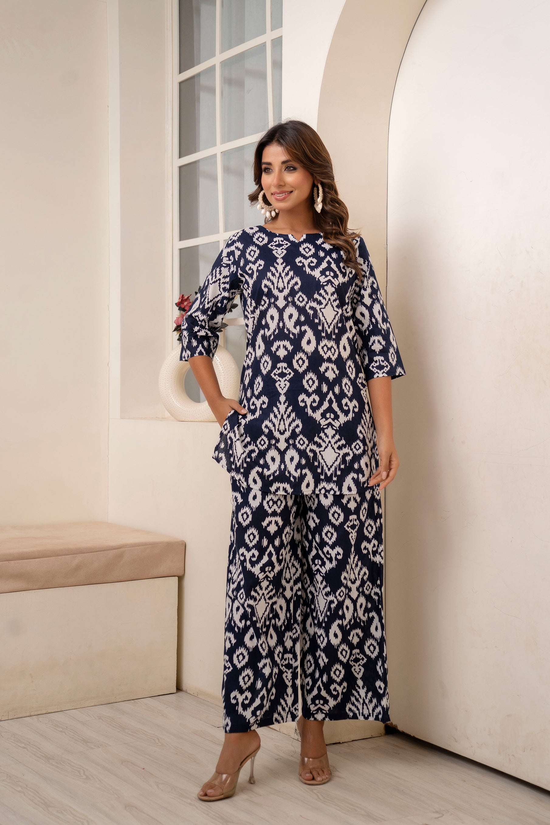 Celestial Rhythm blue Rayon Co-ord set