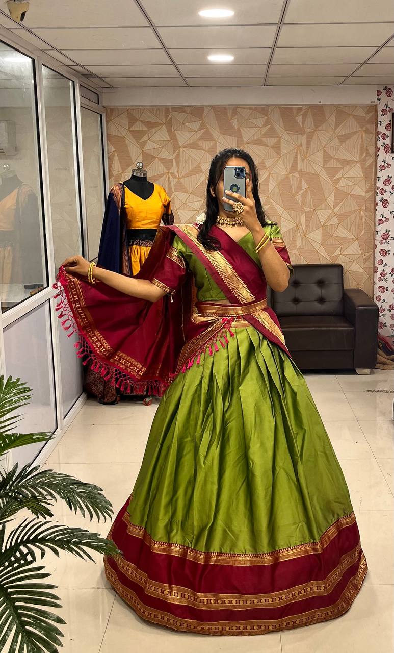 Silken Narayanpet Essence Half Sarees Permaidani Tradisi India Selatan dan Keanggunan Abadi