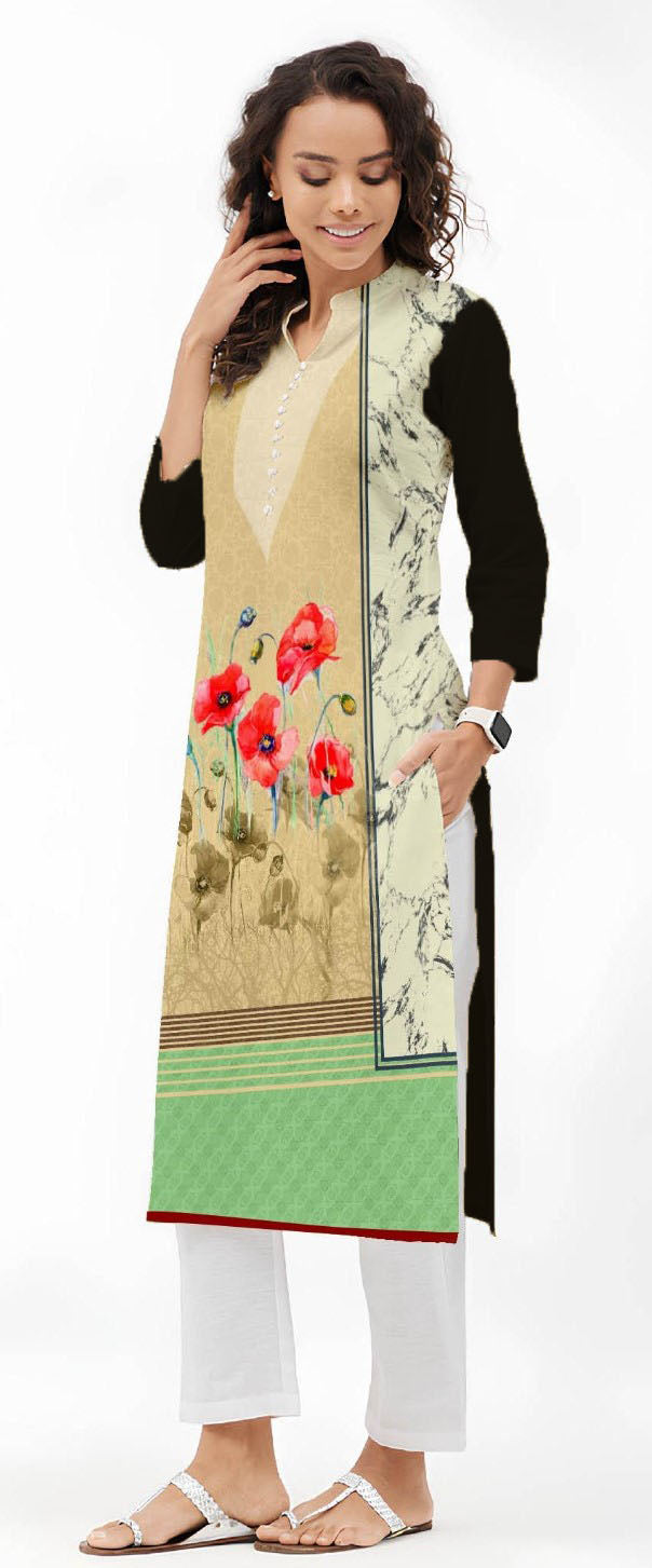 Daily Wear Stylish Crepe Digital Printed Kurti