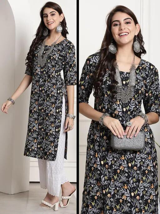 Summer-ready Digital Print Rayon Kurti