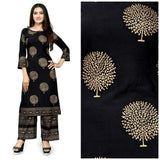 Punjabi Rayon Kurti &amp; Pant dalam Kerja Kerajang