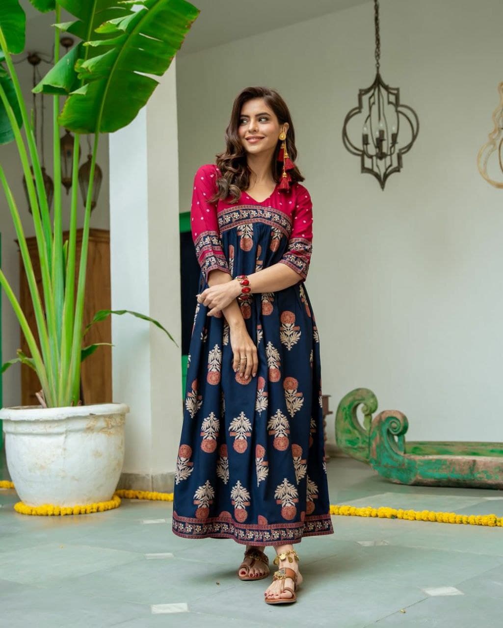 Printed Readymade Punjabi Celebrity Gown