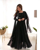 Set Gaun Georgette Bercetak Bergaya Bergaya Dengan Dupatta