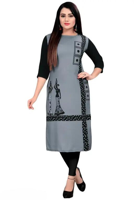 Daily Wear Stylish Crepe Digital Printed Kurti