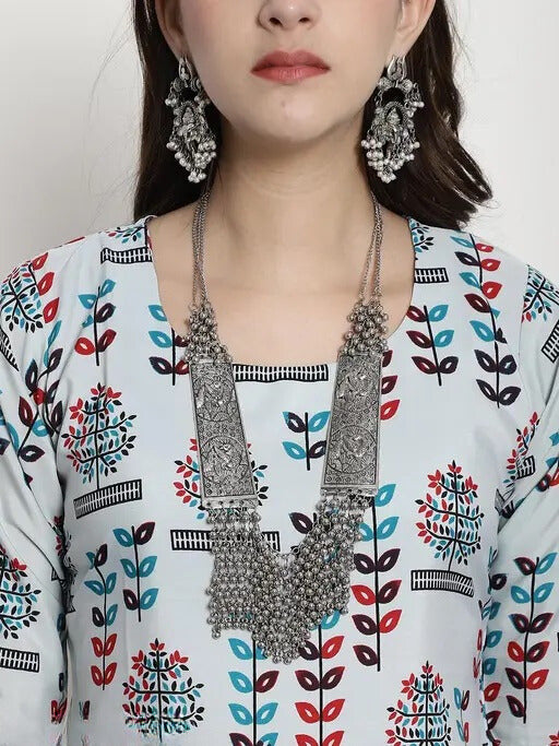 Printed kurti garment made from rayon fabric that features printed designs