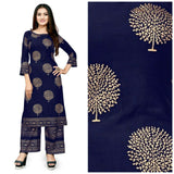 Punjabi Rayon Kurti &amp; Pant dalam Kerja Kerajang