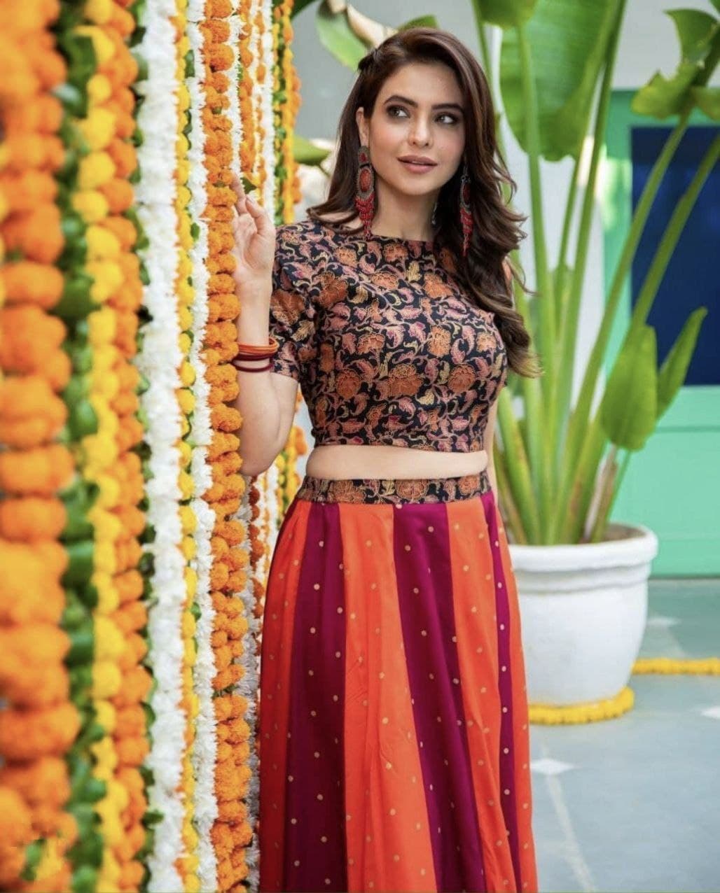 Wedding Special Printed Blouse & Lehenga Set