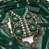 Designer Georgette Jari Work Suit with Swarovski Diamond Detailing
