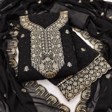 Designer Georgette Jari Work Suit with Swarovski Diamond Detailing