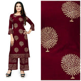 Punjabi Rayon Kurti &amp; Pant dalam Kerja Kerajang