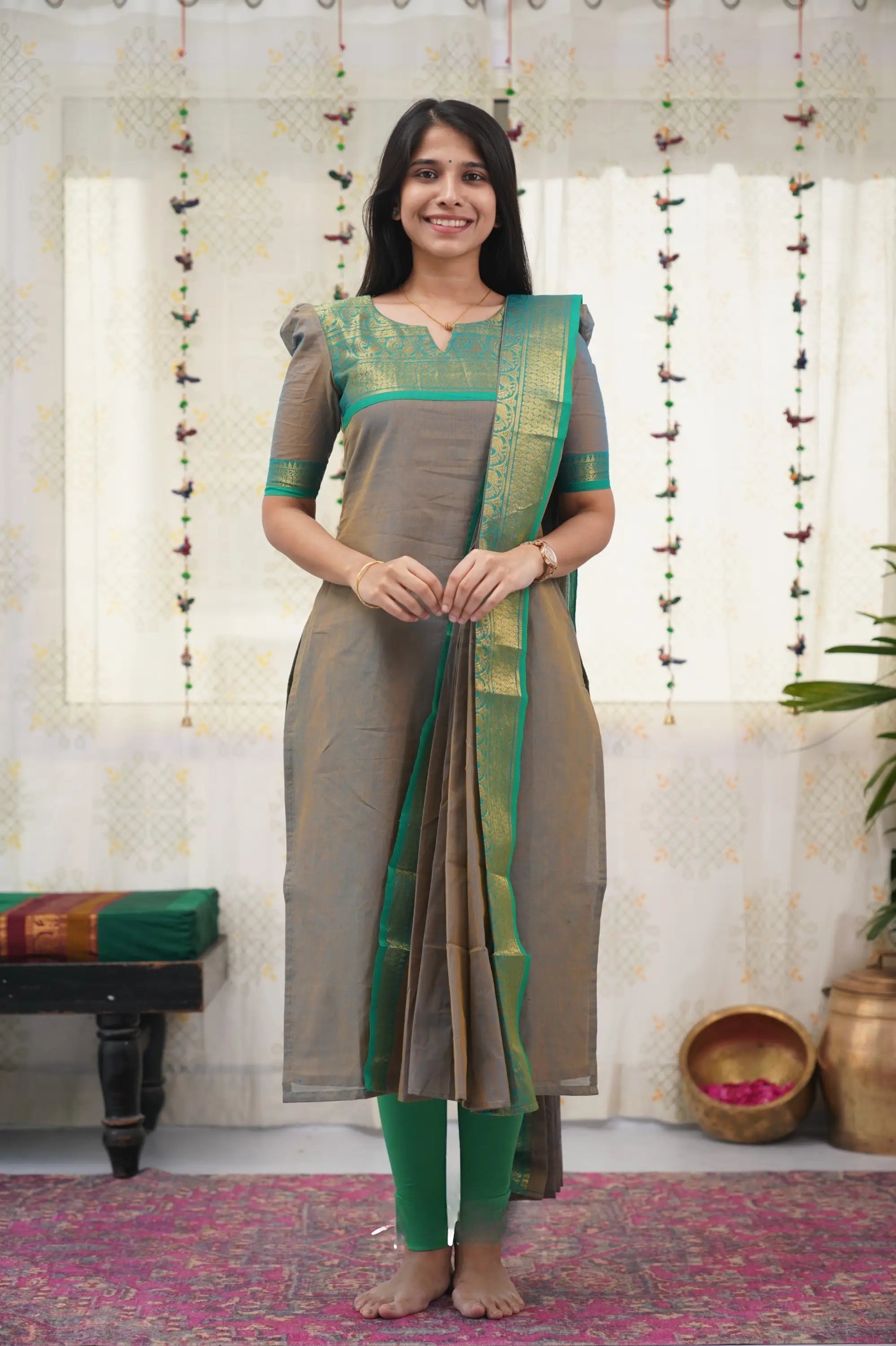 Trendy South Cotton Kurta with Dupatta
