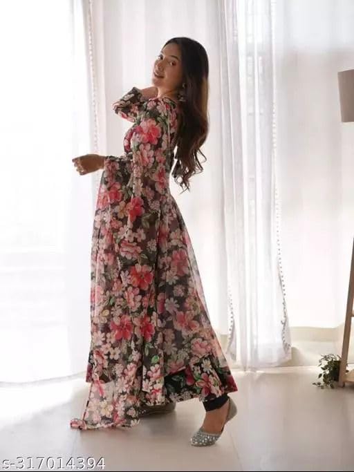 Set Gaun Georgette Bercetak Bergaya Bergaya Dengan Dupatta