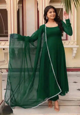 Set Gaun Georgette Bercetak Bergaya Bergaya Dengan Dupatta