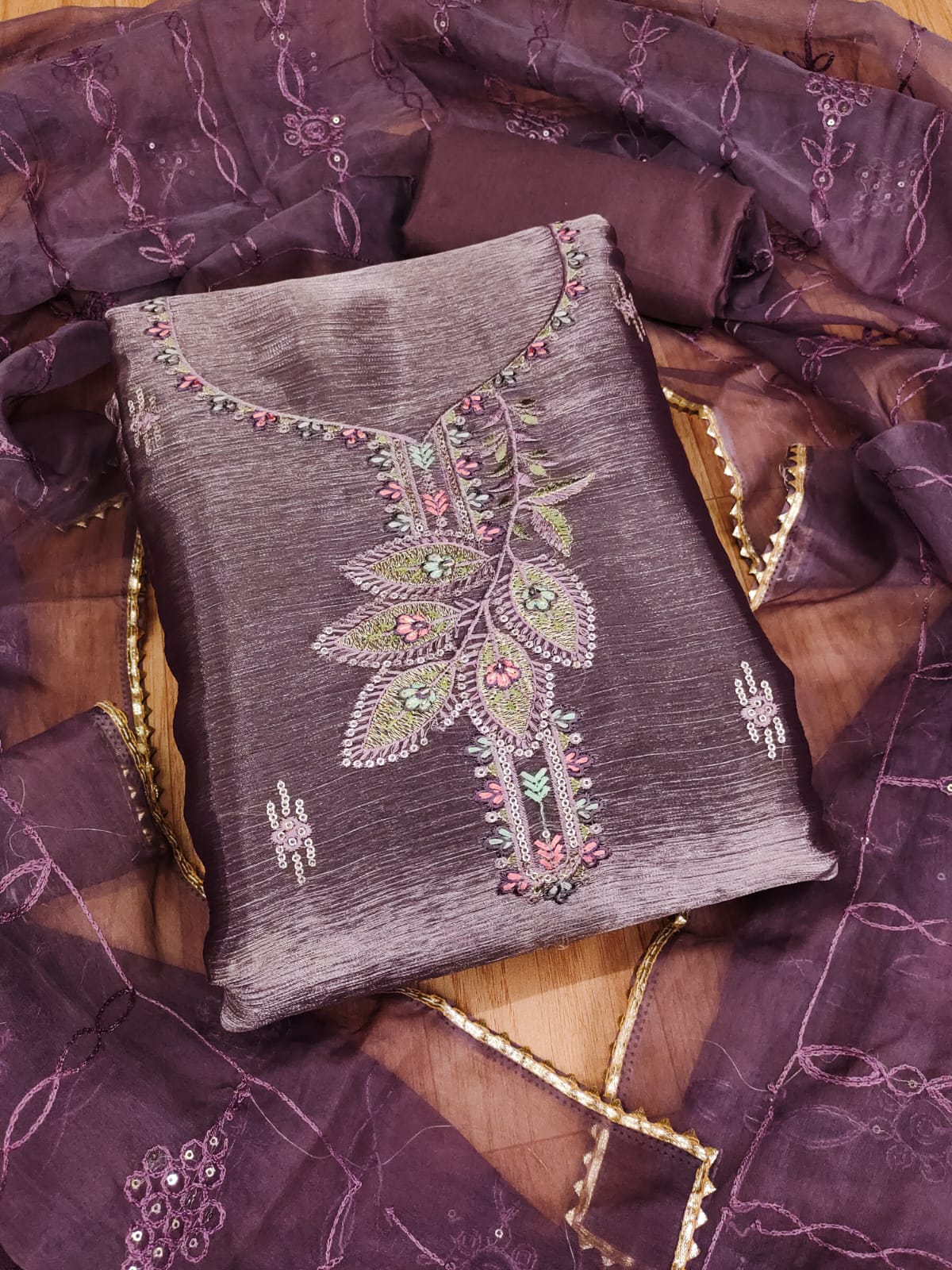Premium Barbarik Silk Kurti Set with Oraganza Dupatta