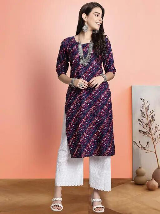 Elegant Digital Print Rayon Kurti - Stylish & Comfortable