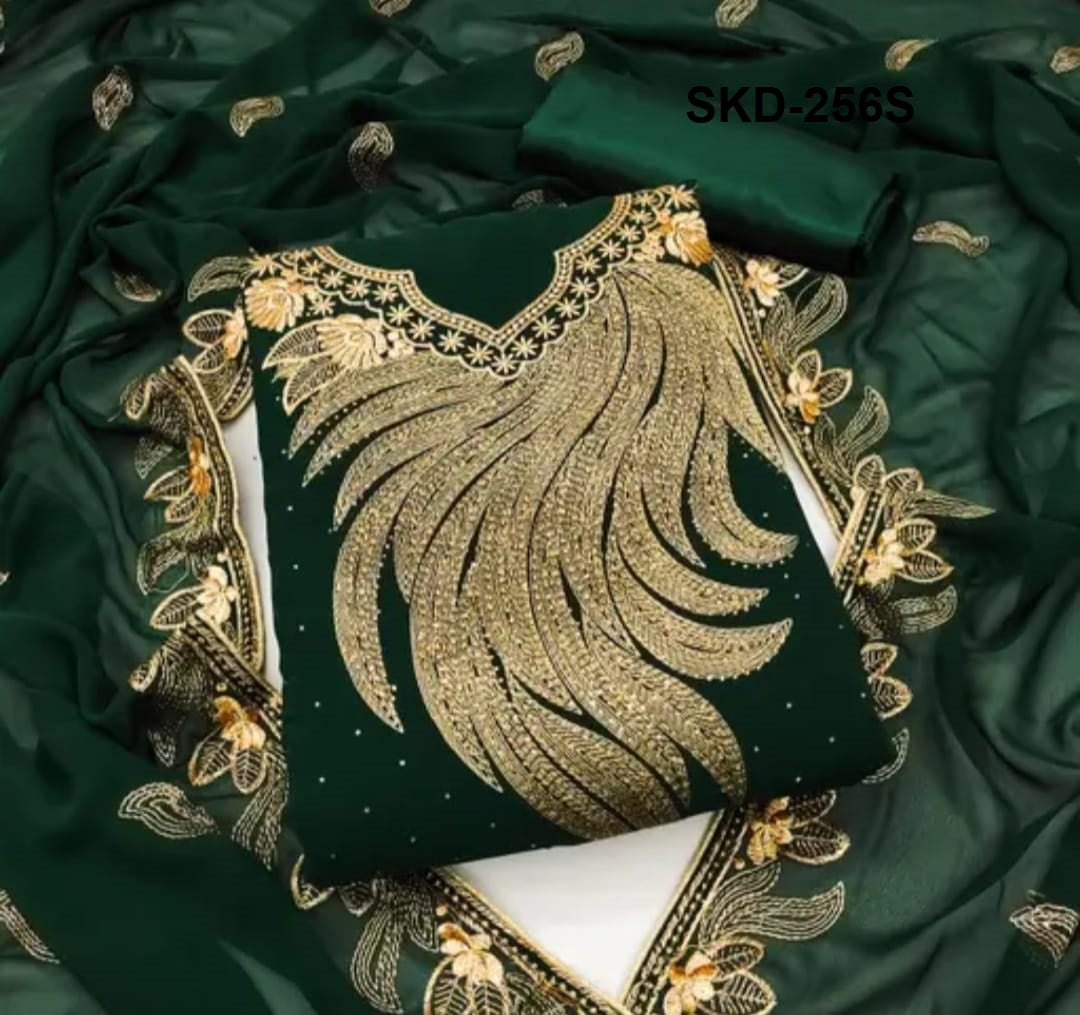 Georgette Glam – Designer Suit with Dupatta