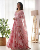 Set Gaun Georgette Bercetak Bergaya Bergaya Dengan Dupatta