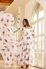 Set Gaun Georgette Bercetak Bergaya Bergaya Dengan Dupatta