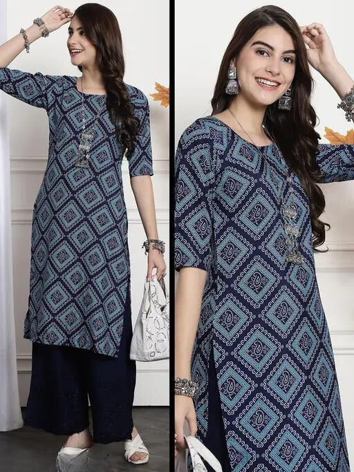 Digital Print Rayon Kurti - Stylish & Comfortable