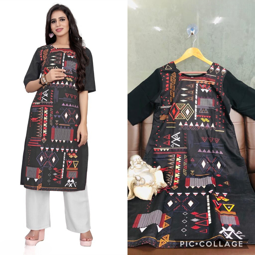 Daily Wear Stylish Crepe Digital Printed Kurti