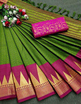 Rich soft cotton silk Saree With Beautiful Tone colours