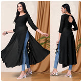 Presenting Trendy Casual Wear Faux Georgette Side Slit Cut Solid Kurti