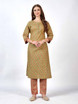 Set Kurti dan Seluar Bercetak Bandani Kapas Wanita Bergaya - Sesuai untuk Setiap Majlis!
