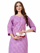 Cotton Bandhani Digital Printed Kurti and Pant Set