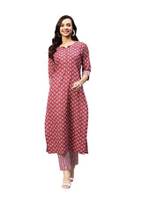 Set Kurti dan Seluar Bercetak Bandani Kapas Wanita Bergaya - Sesuai untuk Setiap Majlis!