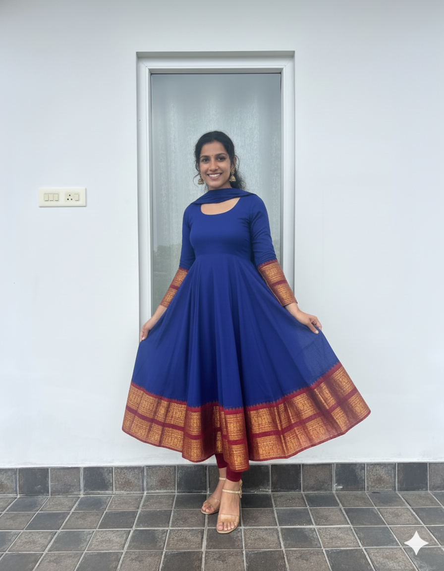 Graceful Anarkali Kurta with Ethnic Border Detail