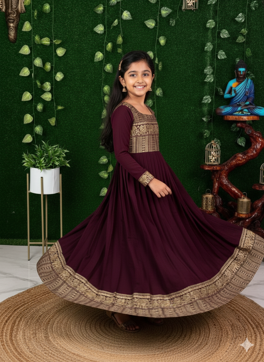 Festive Glow Anarkali for Kids