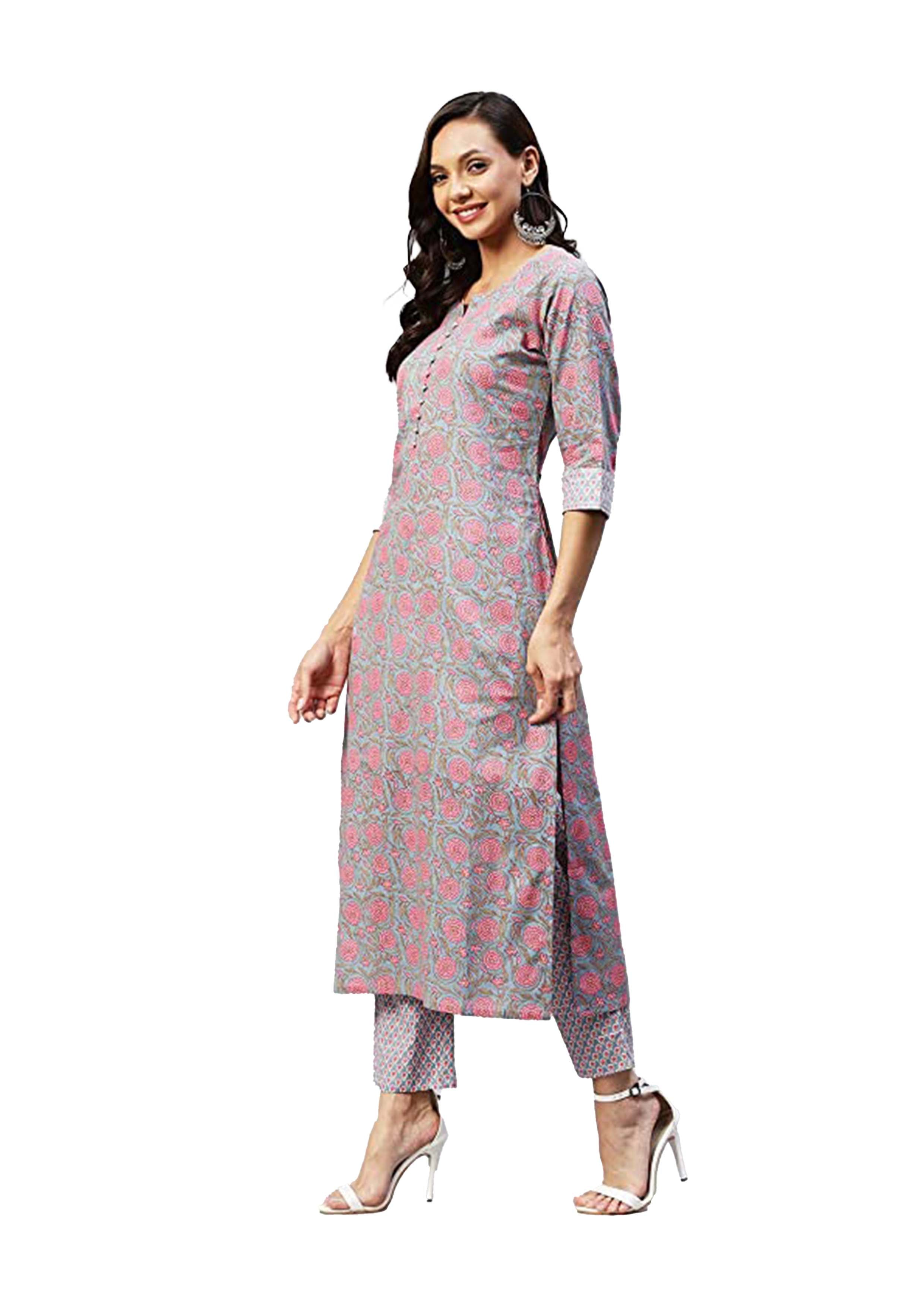 Step Out in Style: Fashion-Forward Women's Printed Kurti & Pant Set!