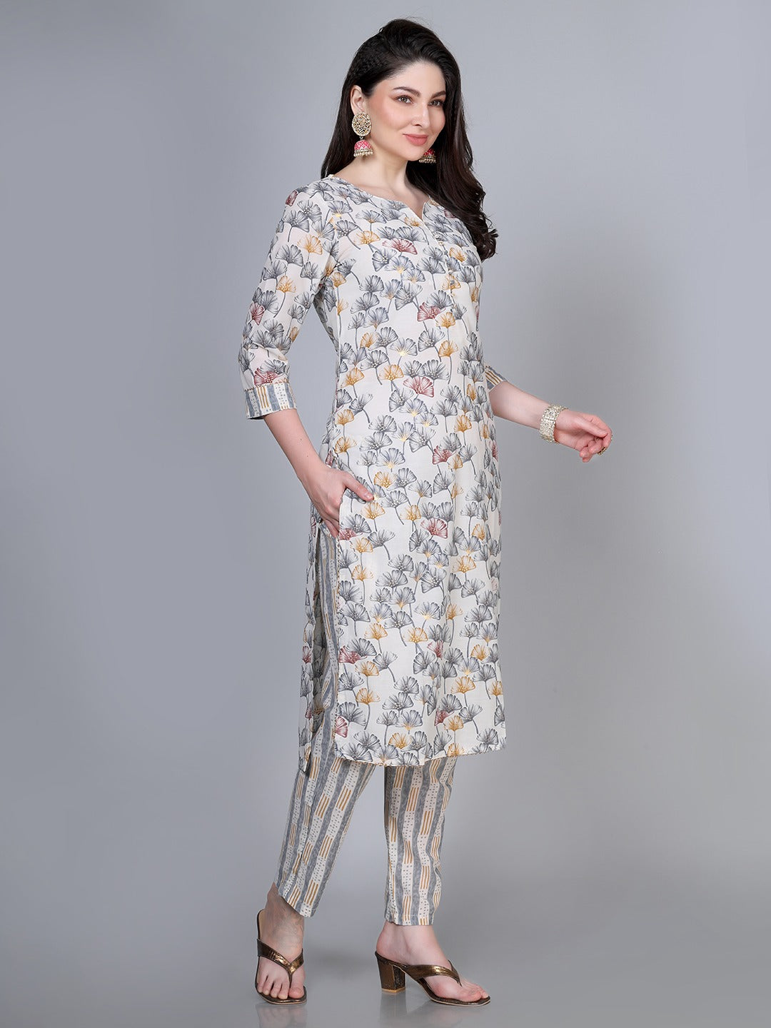 Stylish Printed Cotton Kurti and Pant Set - Comfortable & Elegant Design