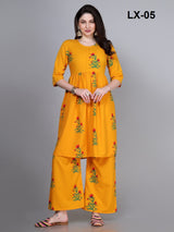 Beautifully Designed Cotton Work Kurti with Matching Pant Set