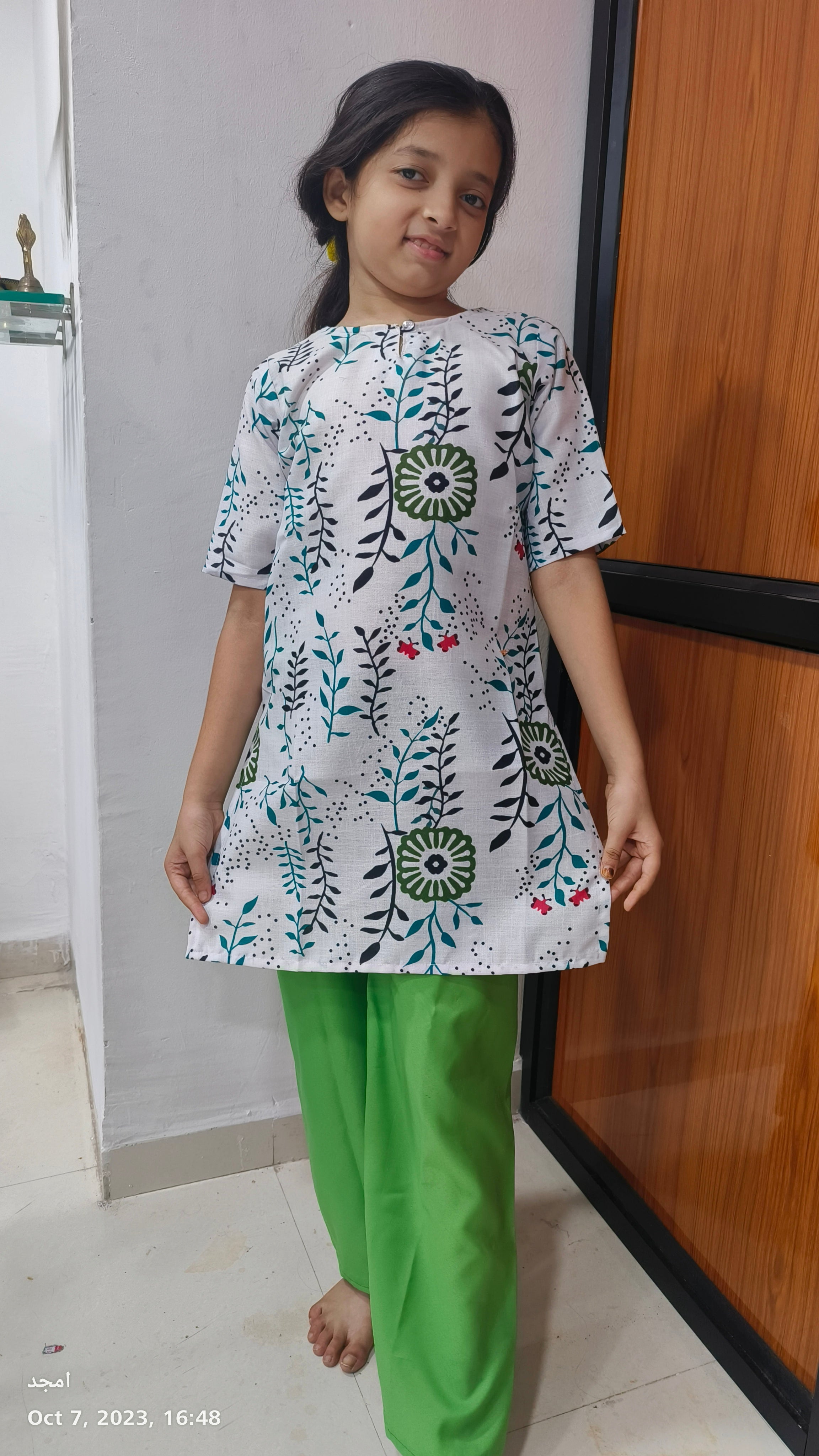 Trendy Cotton Rayon Printed Kurti With Pant