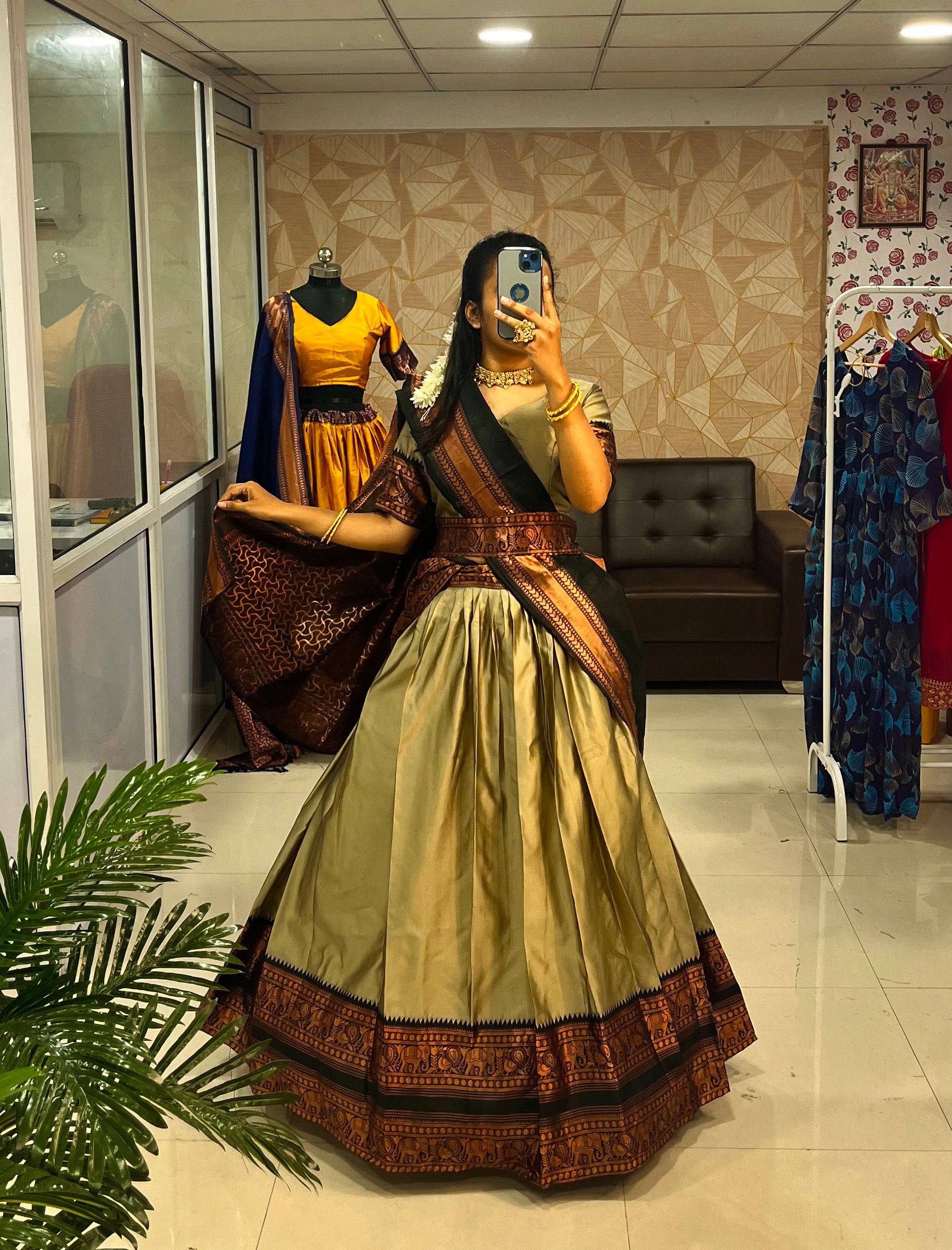 Kanjiveram Silk Zari Lehenga With Blouse Along With Banarsi Silk Dupatta