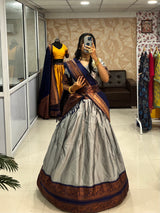 Kanjiveram Silk Zari Lehenga With Blouse Along With Banarsi Silk Dupatta