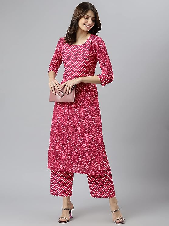 Fresh & Fabulous: Trendy Women's Printed Kurti & Pant Set for Every Mood!