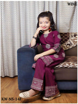 Beautiful Kids's Rayon Kurti Pant in Print