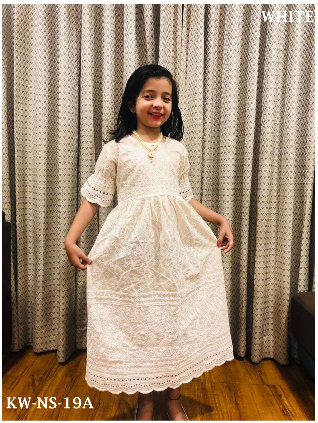 Chikankari Readymade Gown For kids