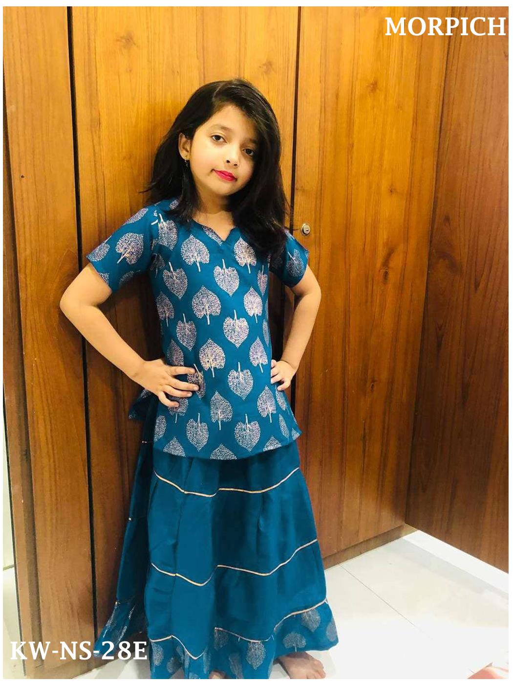 Kurti & Sharara in Rayon, Readymade For kids