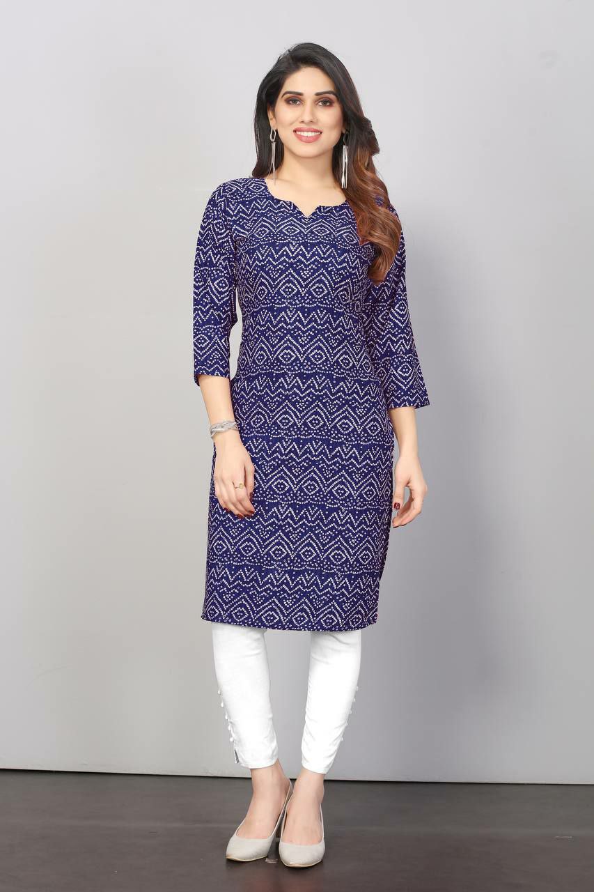 Crepe Printed Kurti Top For Women's/Krep dicetak kurti atas untuk wanita