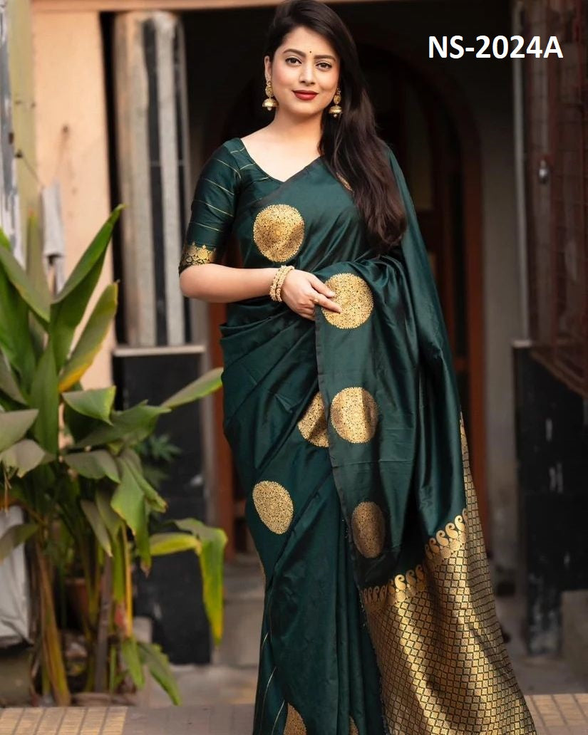 Beautiful Silk Printed Saree With Unstitched Blouse