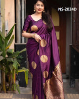 Beautiful Silk Printed Saree With Unstitched Blouse